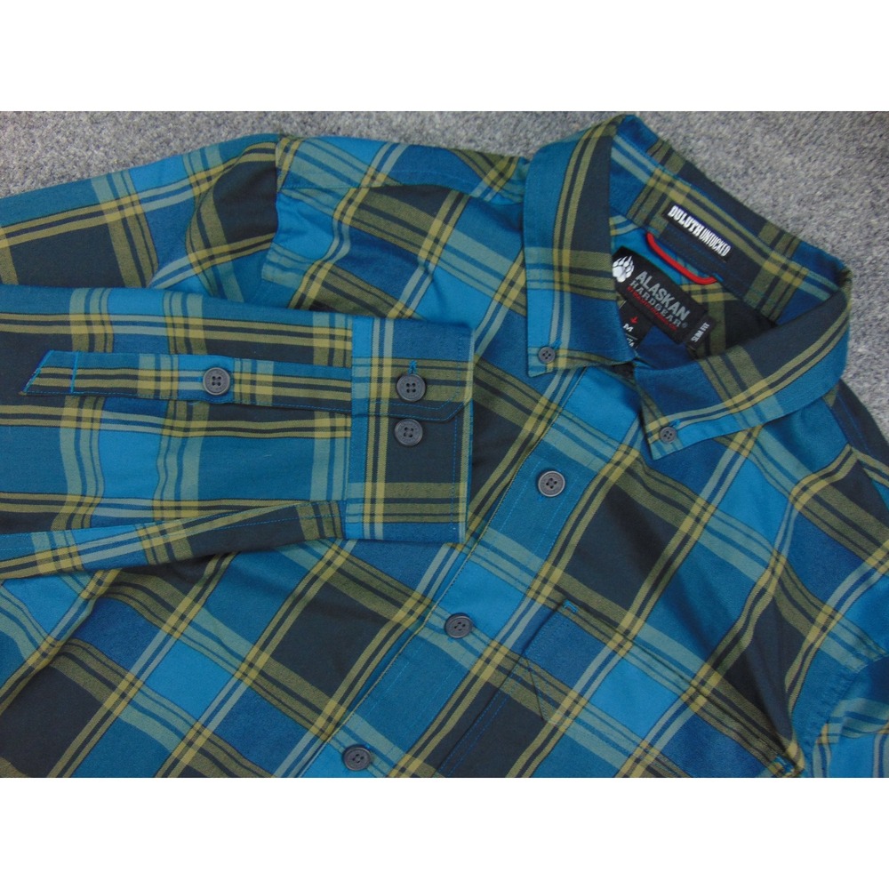 Alaskan Hardgear Shirt Mens Medium Slim Blue Plaid Alaskan Hardgear Gorpcore